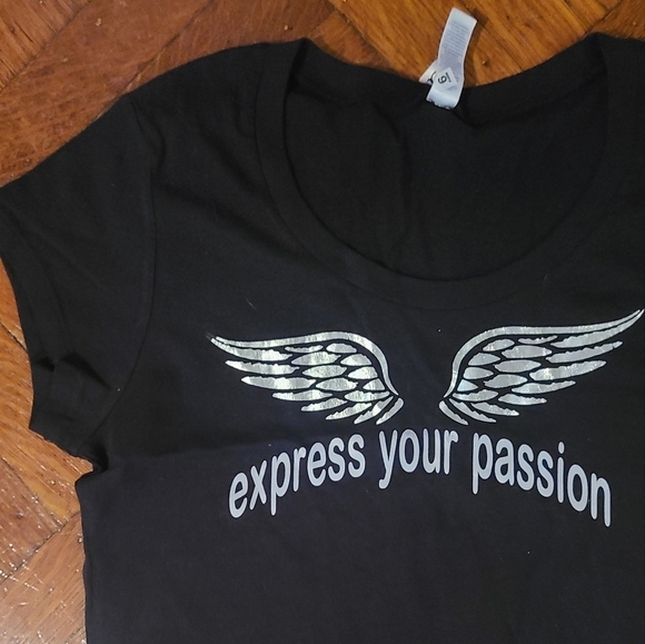 Express your passion black tee shirt dress sz med - Picture 4 of 5